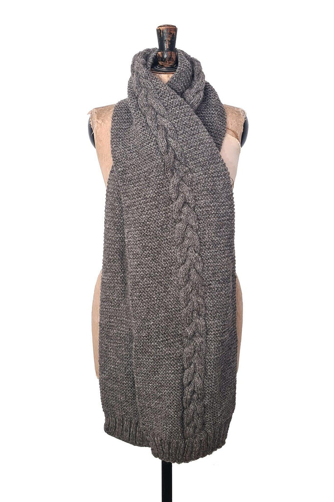 Taupe Hand Knitted Scarf - The Curious Yak - Online Scarf Store