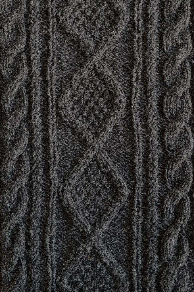 Charcoal Grey Cable Handknitted Jumper - The Curious Yak - Online Scarf Store