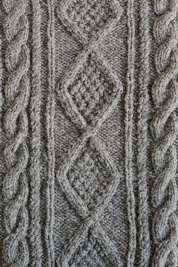 Grey Cable Handknitted Jumper - The Curious Yak - Online Scarf Store