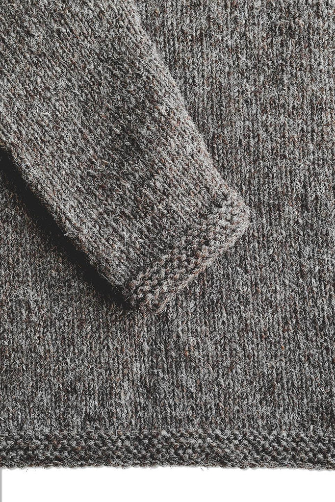 Grey 100% Wool Hand-Knitted Fishermans Jumper - The Curious Yak - Online Scarf Store