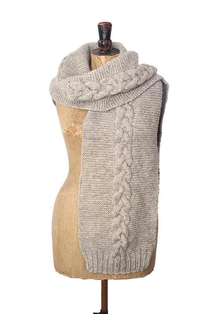 Oatmeal Hand Knitted Scarf - The Curious Yak - Online Scarf Store