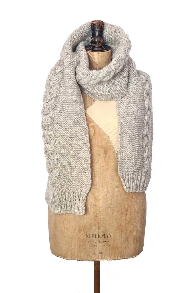 Oatmeal Hand Knitted Scarf - The Curious Yak - Online Scarf Store