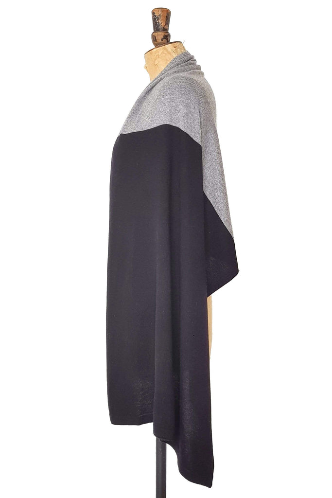 Black & Grey Two Tone Wrap - The Curious Yak - Online Scarf Store