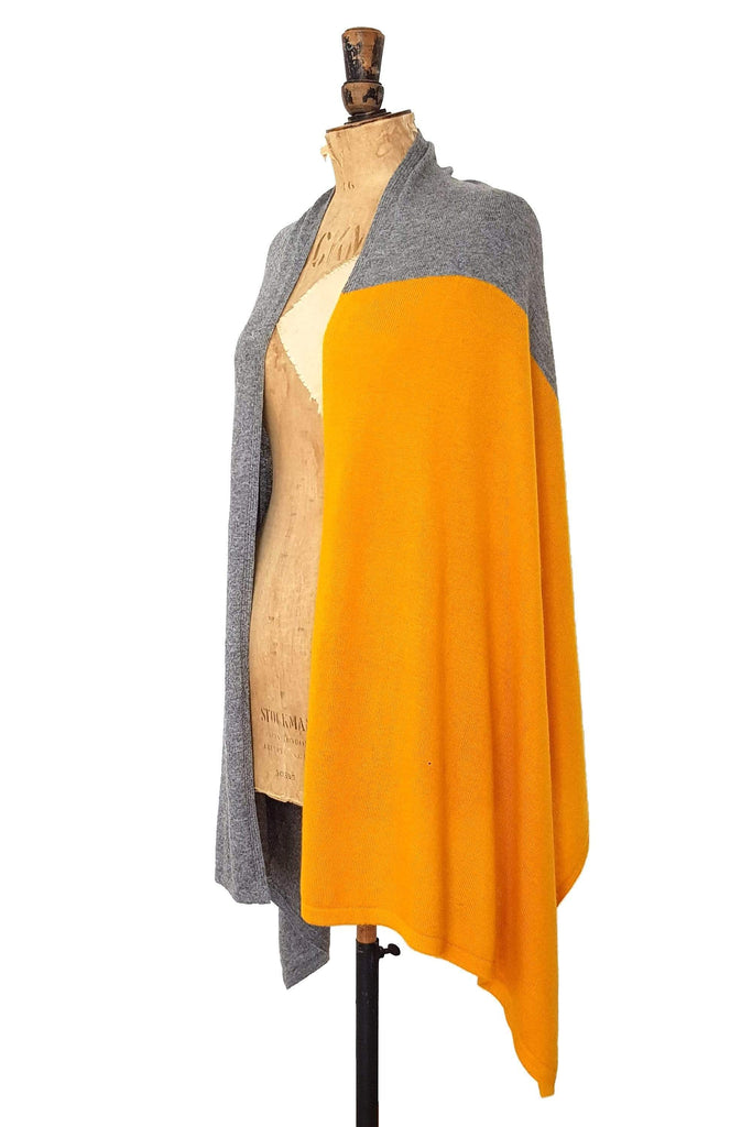 Mustard Yellow & Grey Two Tone Wrap - The Curious Yak - Online Scarf Store