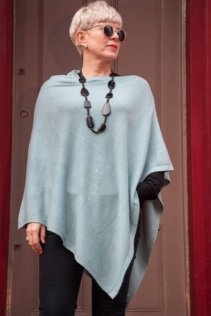 Plain Mint Poncho - The Curious Yak - Online Scarf Store