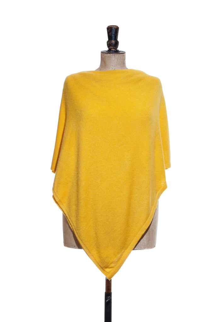 Plain Yellow Poncho - The Curious Yak - Online Scarf Store