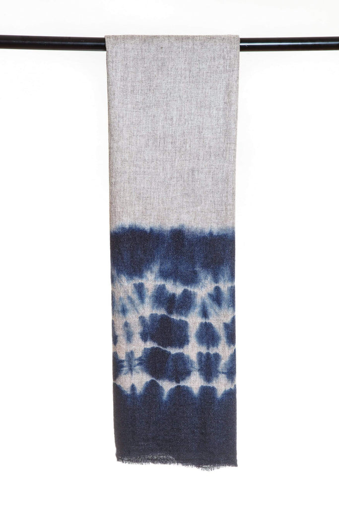 Tie Dye Blue Cashmere Scarf - The Curious Yak - Online Scarf Store